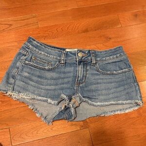 Denim Frayed Hem Women Shorts